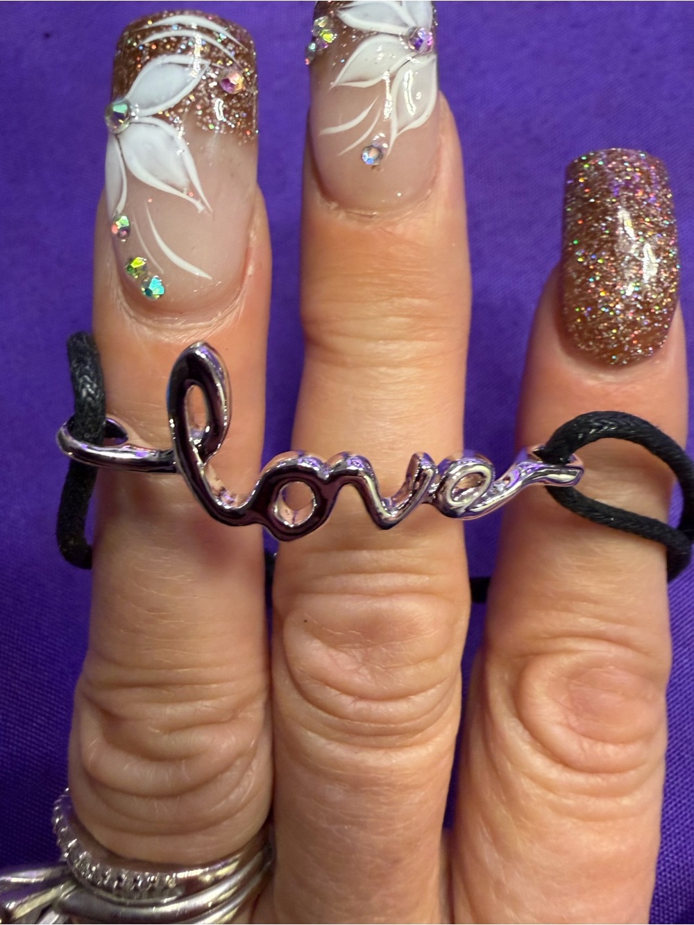 Park Lane LOVE Black Cord Silver-Tone Bracelet Retired